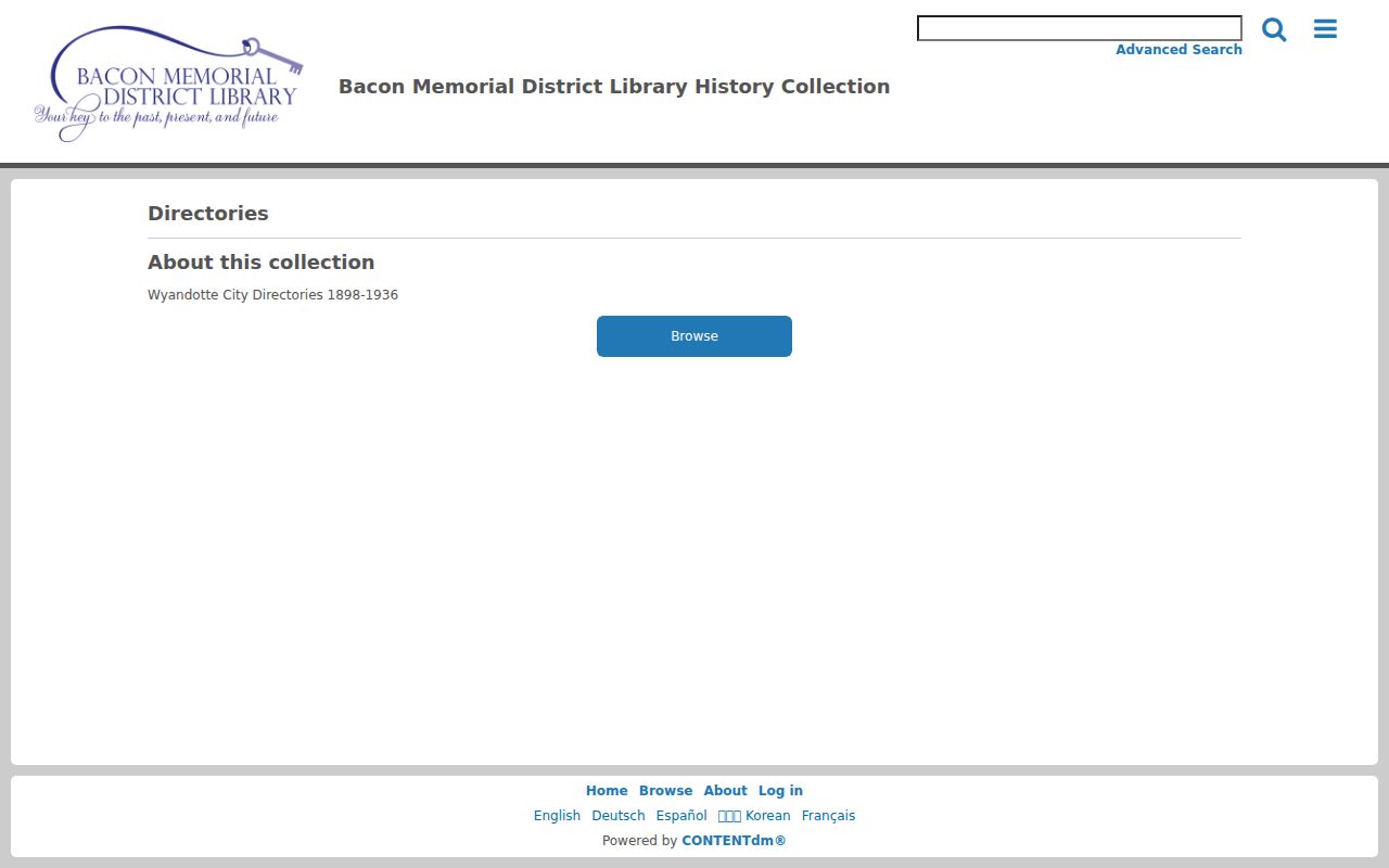 Wyandotte city directory volumes in the digitized CONTENTdm collection