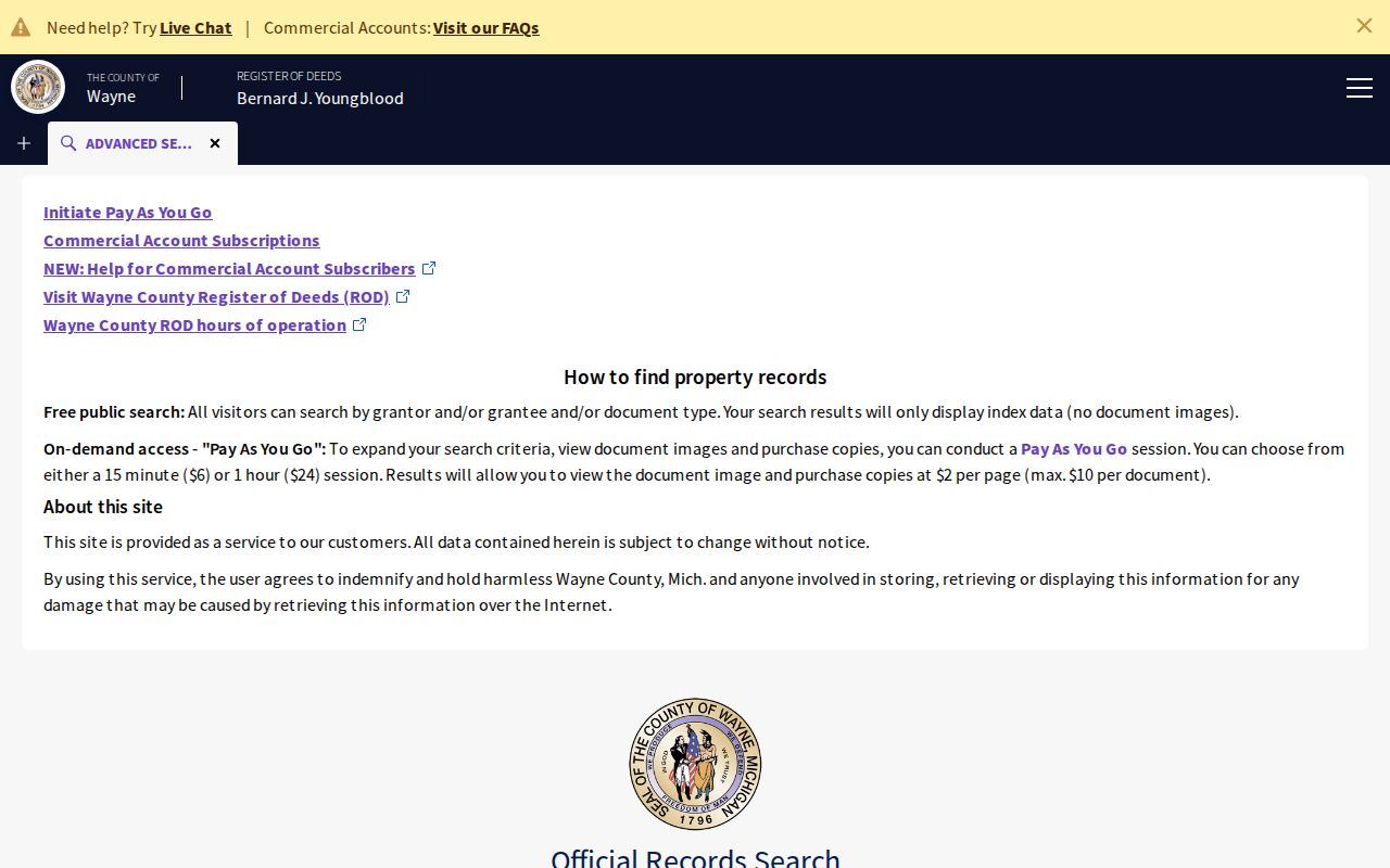 Wyandotte residents directory Wayne County Register of Deeds public search