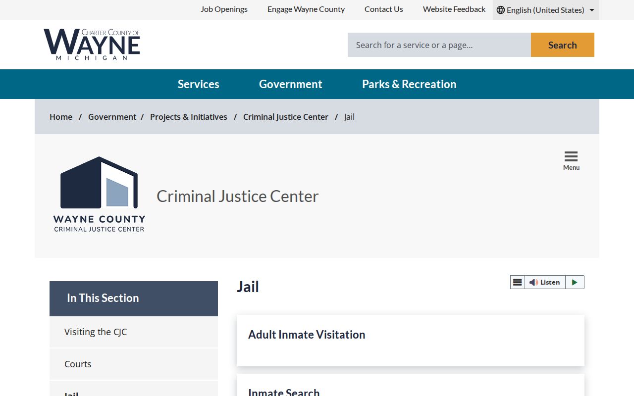 Wyandotte resident lookup Wayne County Jail official search route