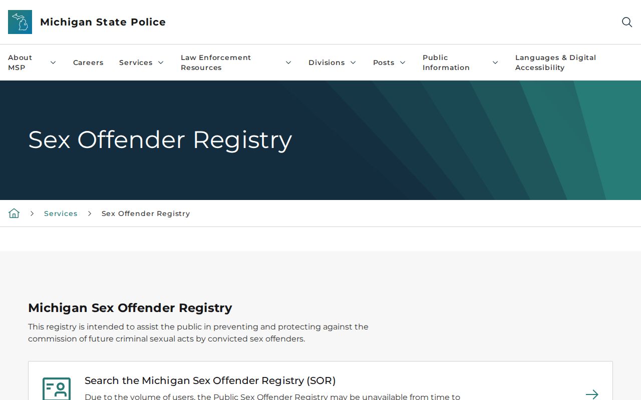 Wyandotte resident lookup Michigan registry official search modes